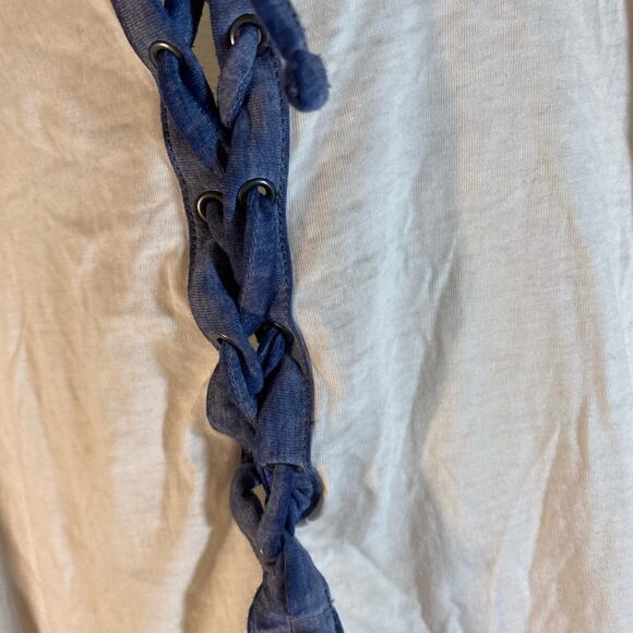 Maurices White Blue Top Lace 1/4 Size 2 - Picture 5 of 6